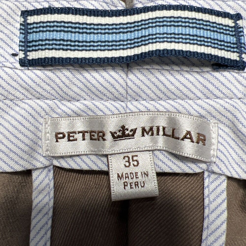 NWT Peter Millar Flat Front Chino Pants Size 35x36 Pima Cotton Espresso Brown - Picture 5 of 13